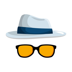 Sticker - summer sunglasses with elegant hat