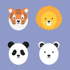 Poster - group of cute animals characters