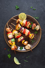 Wall Mural - Chicken and Vegetable Skewers