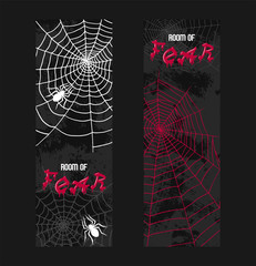 Wall Mural - Web spider pattern vector spidery halloween background spiderweb cobweb horror illustration backdrop set of spider-web scary webbed net wallpaper