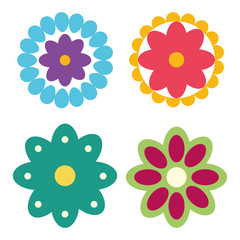 Sticker - cinco de mayo set of flowers decoratives