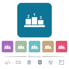 Sticker - Winners podium with outside numbers rounded square flat icons