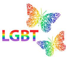 Poster - Gay Pride. LGBT concept. Vector colorful illustration. Sticker, patch, t-shirt print, logo design. LGBT graphic symbol.