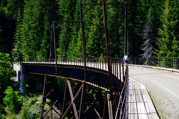 Old trestle bridge converted to bike trails