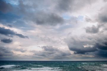 clouds over the sea on the shore of black sea