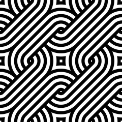Aufkleber - Vector geometric pattern. Seamless braided linear pattern.