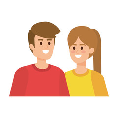 Canvas Print - young couple avatars characters