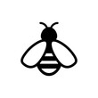 Bee icon. Symbol silhouette of a honey bee sign. Vector illustration in flat style. - Vector