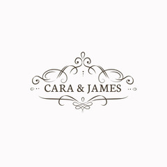 Wall Mural - wedding invitation emblem
