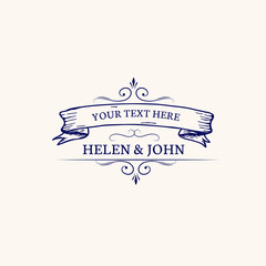 Wall Mural - wedding invitation emblem