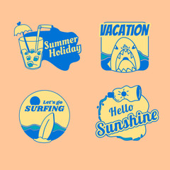 Poster - Retro summer badge set