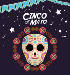 Sticker - cinco de mayo death mask