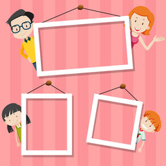 Sticker - Family on cute frame