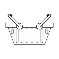 Poster - Shopping basket symbol isolated in black and white