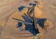 Kiesabbau in einer Kiesgrube bei einem Drohnenflug