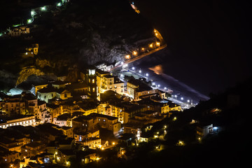 Poster - Night lights of Amalfi coast