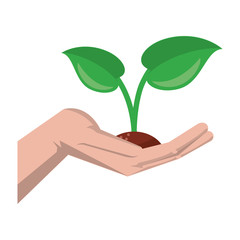 Sticker - Hand with plant cartoon