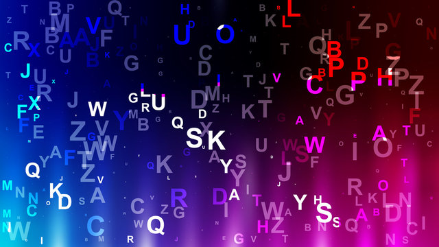 Abstract Black Pink and Blue Alphabet Background Vector Graphic