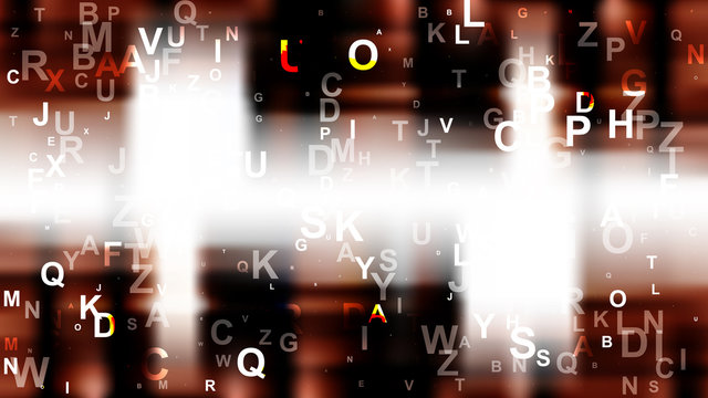 Brown Black and White Random Alphabet background Image