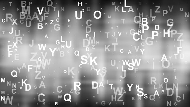 Abstract Dark Grey Alphabet Background