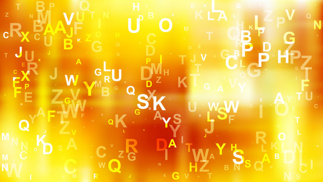 Orange and Yellow Random Alphabet background Illustration