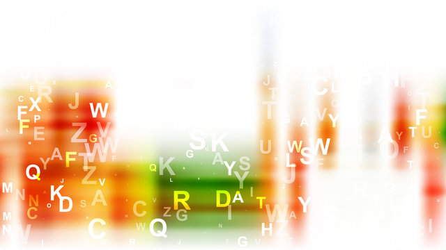 Orange White and Green Random Alphabet Letters Background