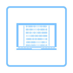 Canvas Print - Laptop With Binary Code Icon