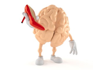 Sticker - Brain character holding high heel