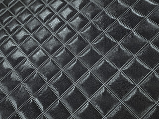 Wall Mural - Alligator or snake black Leather Square stitched texture