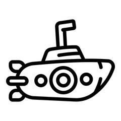 Poster - Periscope submarine icon. Outline periscope submarine vector icon for web design isolated on white background