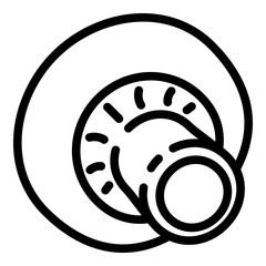 Poster - Champignon rear view icon. Outline champignon rear view vector icon for web design isolated on white background