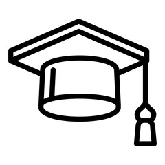 Poster - Square academic cap icon. Outline square academic cap vector icon for web design isolated on white background
