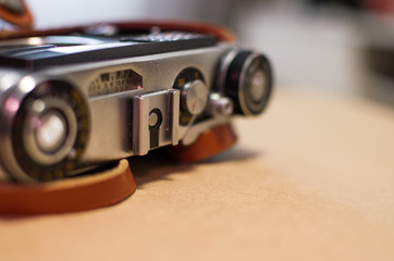 old camera in the case