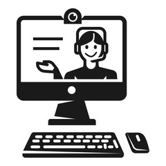 Poster - Online webinar icon. Simple illustration of online webinar vector icon for web design isolated on white background