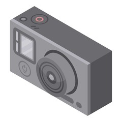 Poster - Action camera icon. Isometric of action camera vector icon for web design isolated on white background