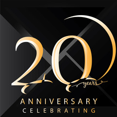 Wall Mural - Anniversary 20 years numbers. Poster template for Celebrating 20 years anniversary event party. Vector illustration - Vector
