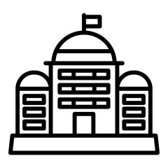 Poster - city courthouse icon. outline city courthouse vector icon for web design isolated on white backgroun