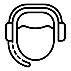 Poster - Man call center icon. Outline man call center vector icon for web design isolated on white background