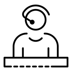 Poster - Call center support icon. Outline call center support vector icon for web design isolated on white background