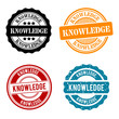 Knowledge Round Stamp Collection. Eps10 Vector Badge.