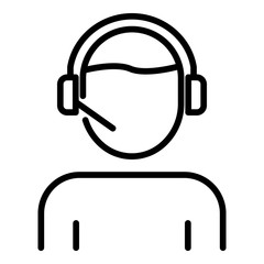 Poster - Man office call center icon. Outline man office call center vector icon for web design isolated on white background