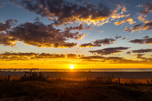 Glorious Sunset Seascape At Glenelg Beach, Adelaide, Australia