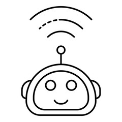 Poster - Wireless assistant icon. Outline wireless assistant vector icon for web design isolated on white background