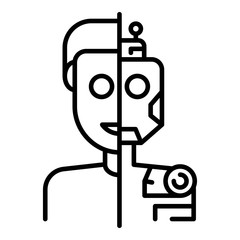 Poster - Humanoid in section icon. Outline humanoid in section vector icon for web design isolated on white background