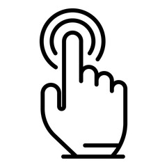 Poster - Cursor finger click icon. Outline cursor finger click vector icon for web design isolated on white background