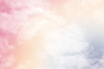 Wall Mural - Sun and cloud background with a pastel colour