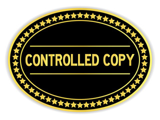 Canvas Print - Black and gold color sticker in word controlled copy on white background