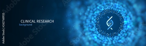 Fotografía Scientific or medical research vector blue background template