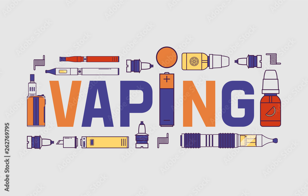 Vapor vector banner vaping device and modern vaporizer e-cig illustration  backdrop of graphic vapes and cigarette background banner Stock Vector |  Adobe Stock