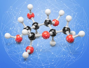 Wall Mural - Science Molecular DNA Model Structure on background